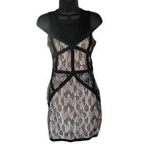 Forever 21 black nude lace dress medium